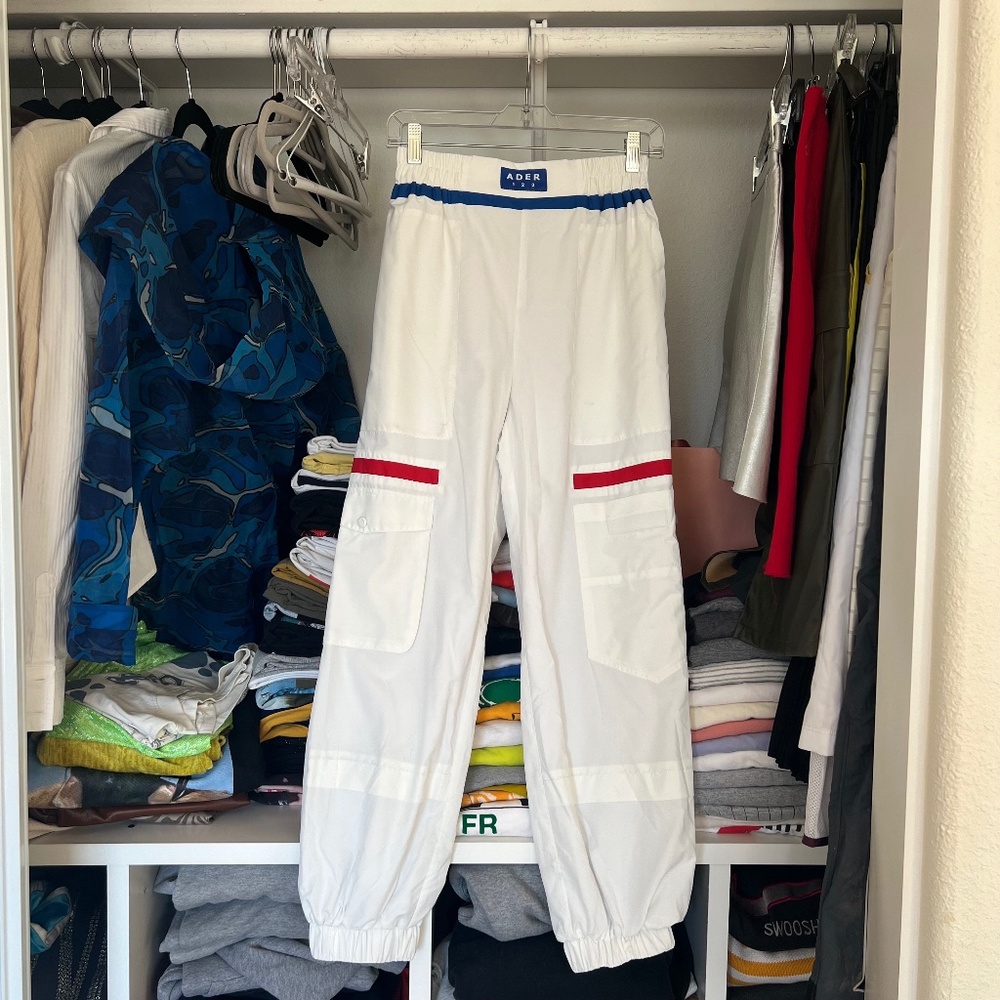 Ader Error white nylon track pants
